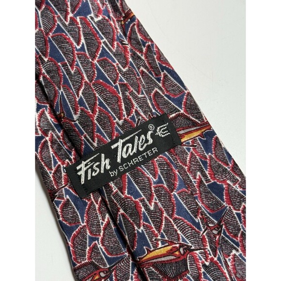 Fish Tales By Schreter Hand Finished All Silk Sailfish Neck Tie - Picture 8 of 8